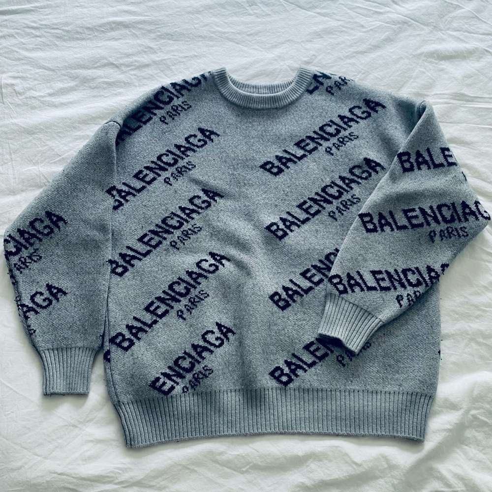 Balenciaga logo grey sweater